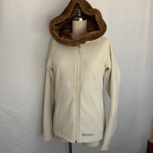 Winter White Marmot lined hooded jacket Size Medium